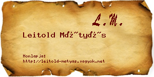Leitold Mátyás névjegykártya